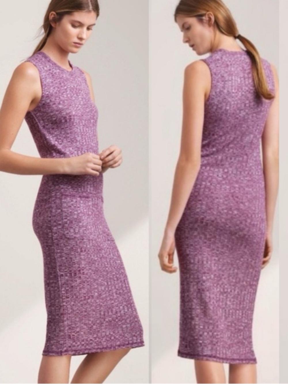 Aritzia Wilfred Free Fabiana Ribbed Stretch Midi Dress